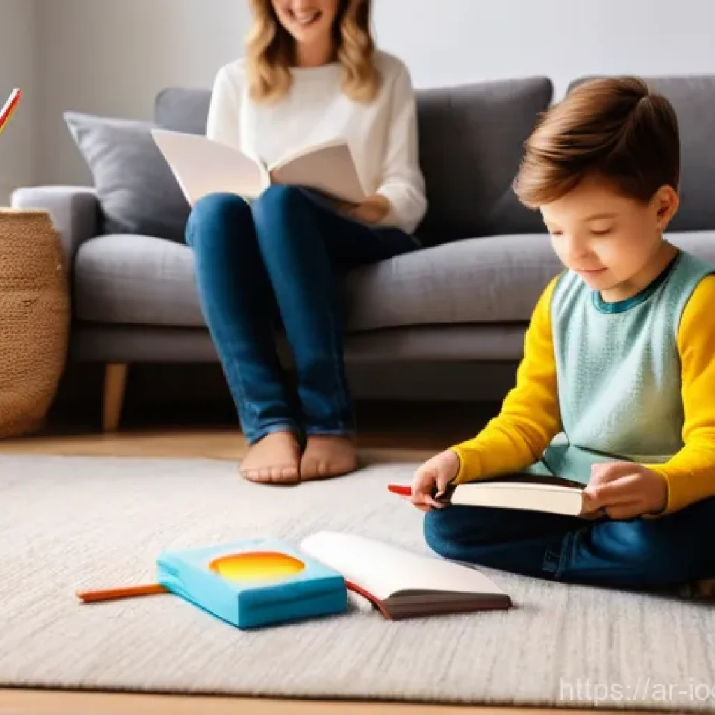 스마트 스피커와 음악 서비스 연동하기 - **Prompt 1: Family Music Harmony in a Modern Living Room**
"A cozy and brightly lit modern livin...